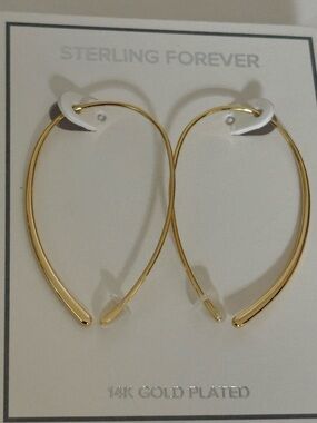 NWT Sterling Forever Threader Hoop Earrings
